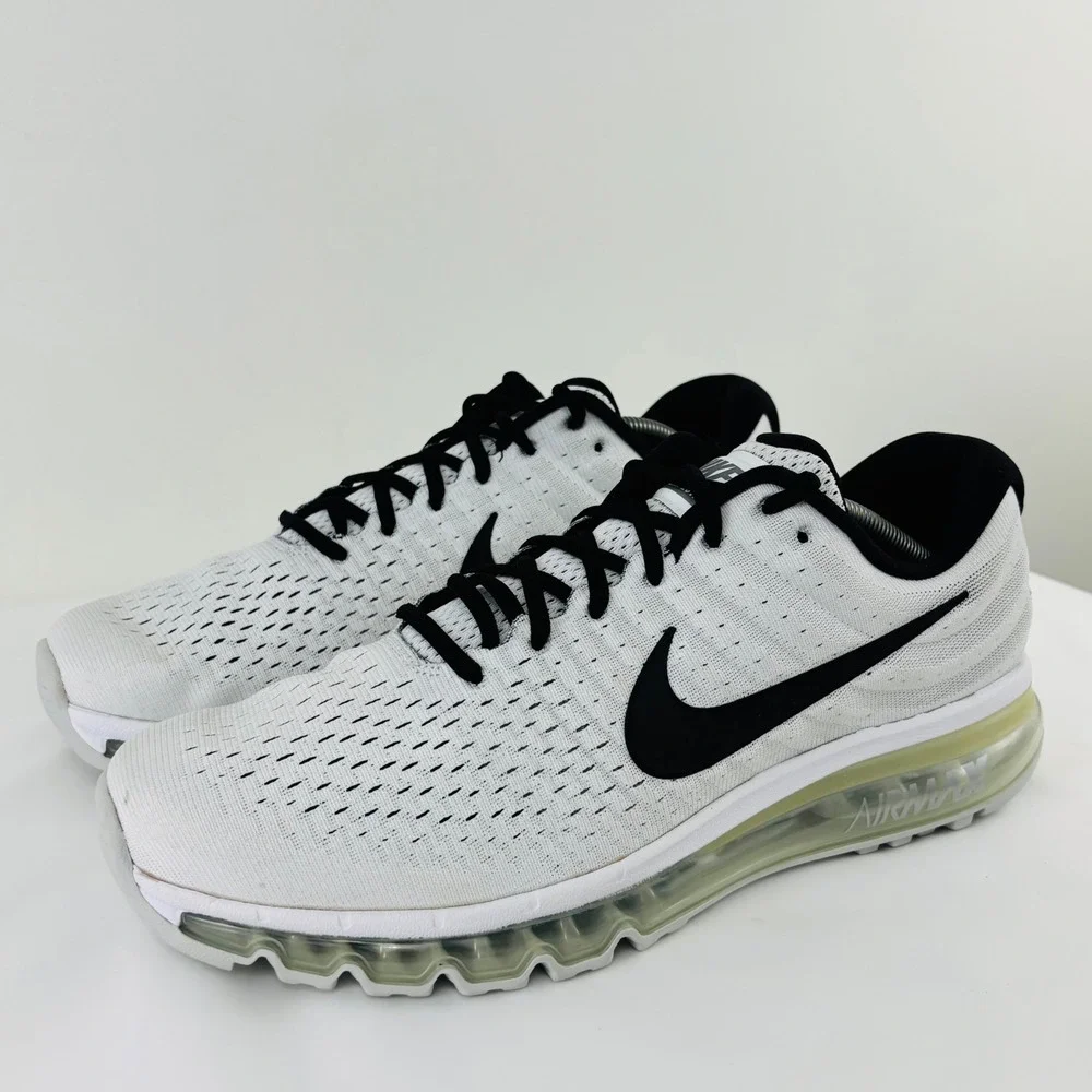 Nike Air Max 2017 Mens Running Shoes White Black 849559-100 Size 13